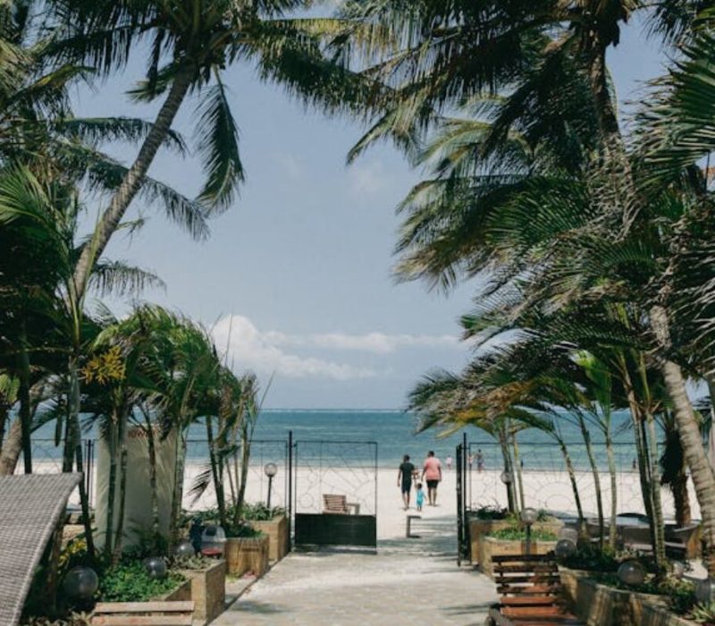 Relax at a tropical beachfront paradise in Mombasa, Kenya.